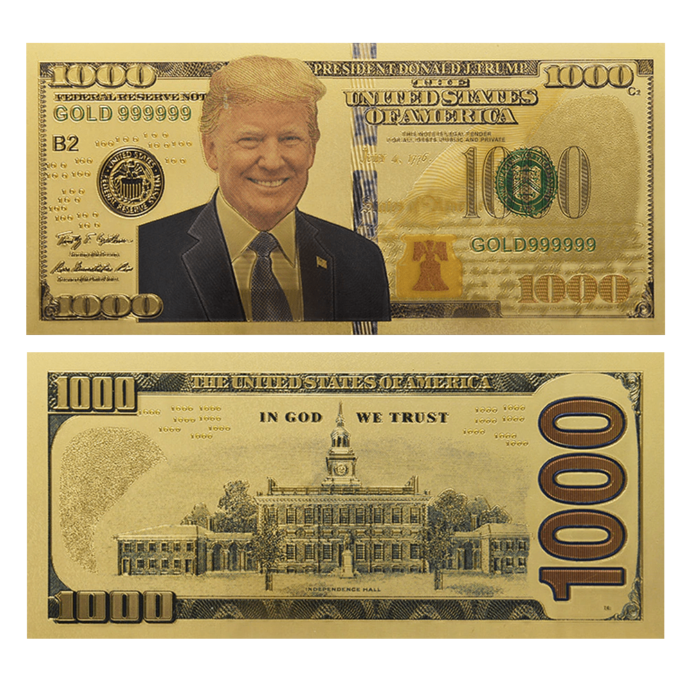 3x Trump Gold Plated Bills
