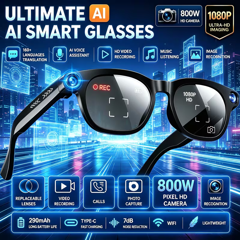 4K AI Smart Glasses