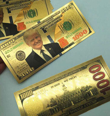 10 Trump Gold Plated Bills